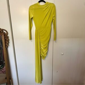 ASOS Draped Asymmetrical Maxi Dress | Chartreuse Green